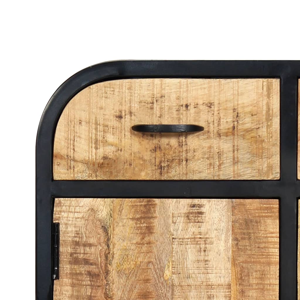 vidaXL Sideboard 23.6"x11.8"x29.5" Solid Mango Wood and Iron