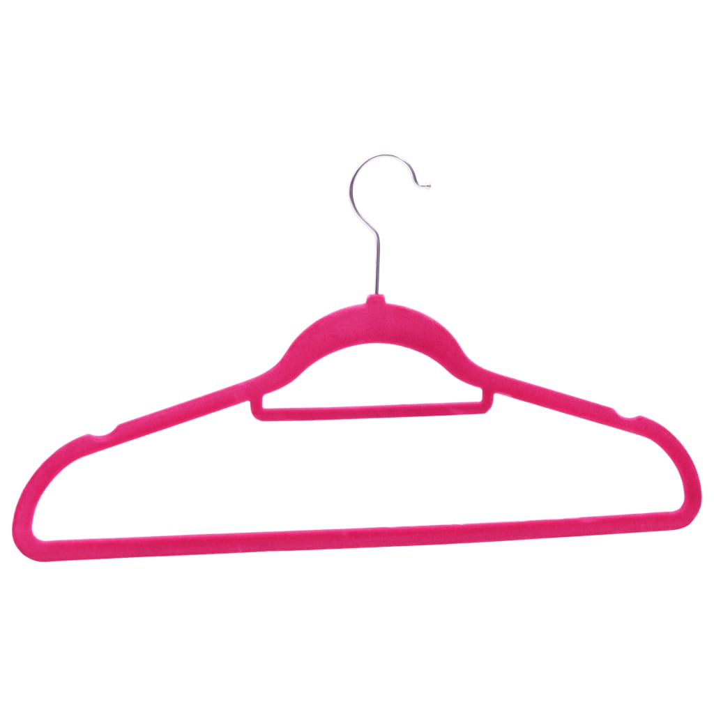 vidaXL 50 pcs Clothes Hanger Set Anti-slip Pink Velvet