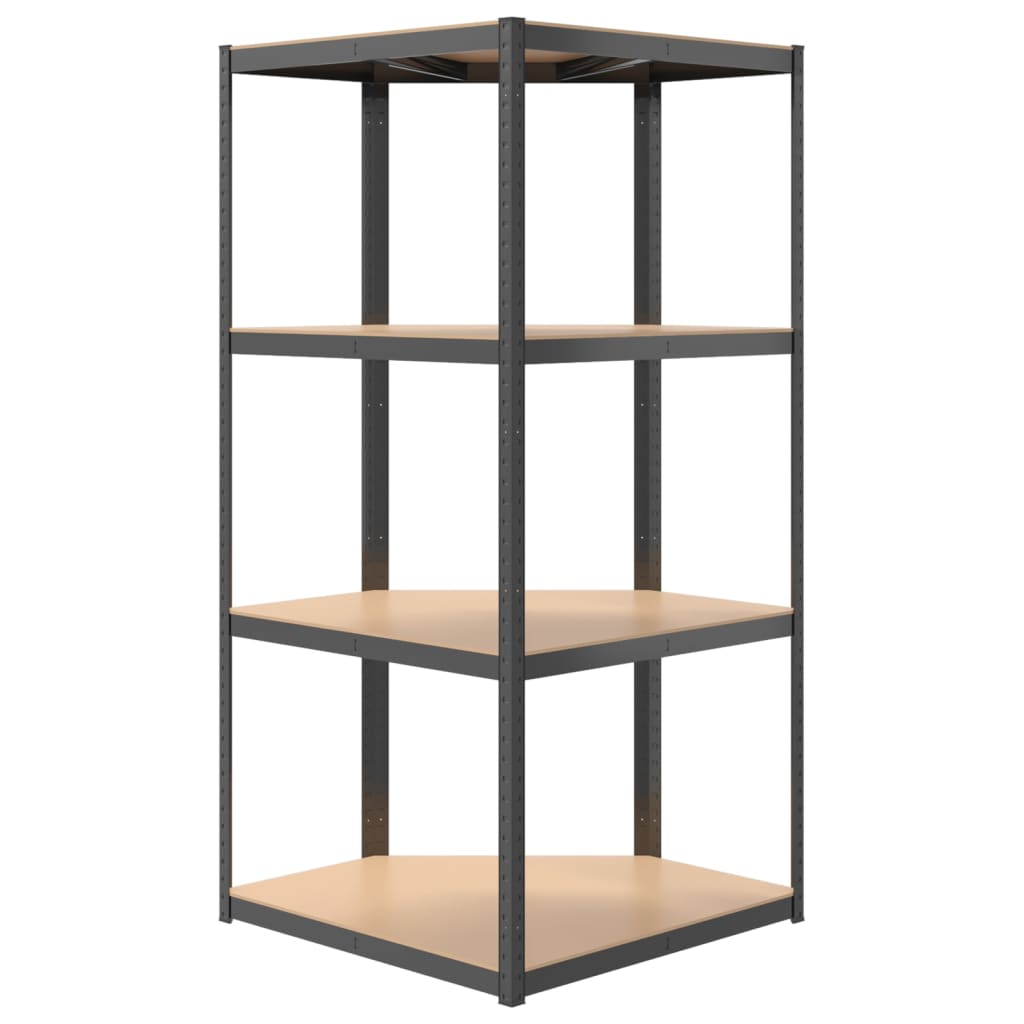 vidaXL 4-Layer Corner Shelf Anthracite Steel&Engineered Wood