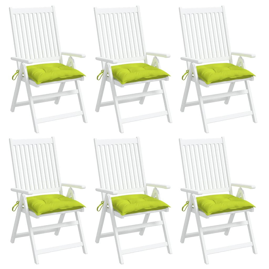 vidaXL Chair Cushions 6 pcs Bright Green 19.7"x19.7"x2.8" Oxford Fabric