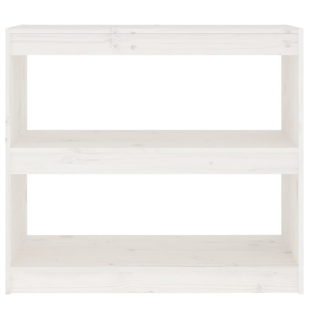 vidaXL Book Cabinet/Room Divider White 31.5"x11.8"x28.1" Solid Wood Pine