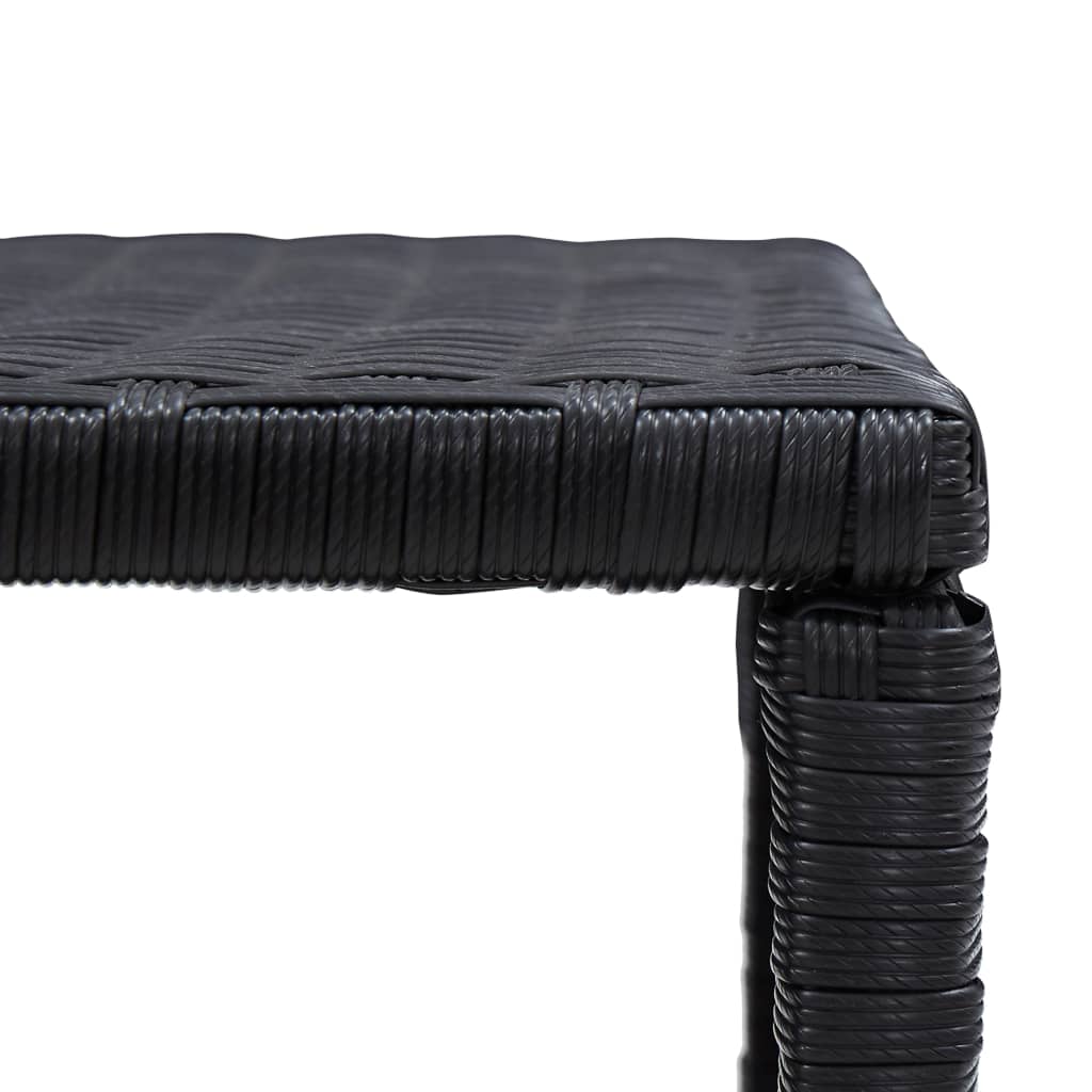 vidaXL Coffee Table Black 27.6"x15.7"x15" Poly Rattan