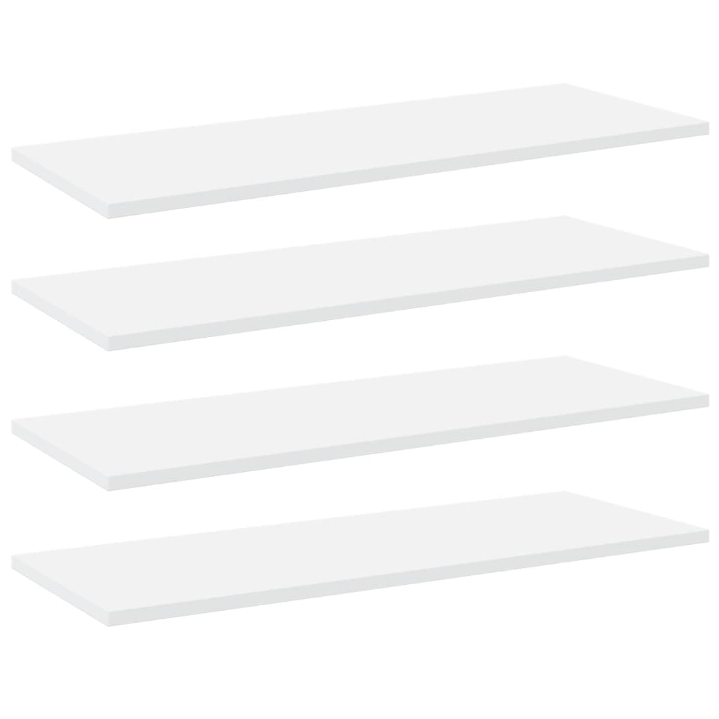 vidaXL Bookshelf Boards 4 pcs White 31.5"x11.8"x0.6" Engineered Wood