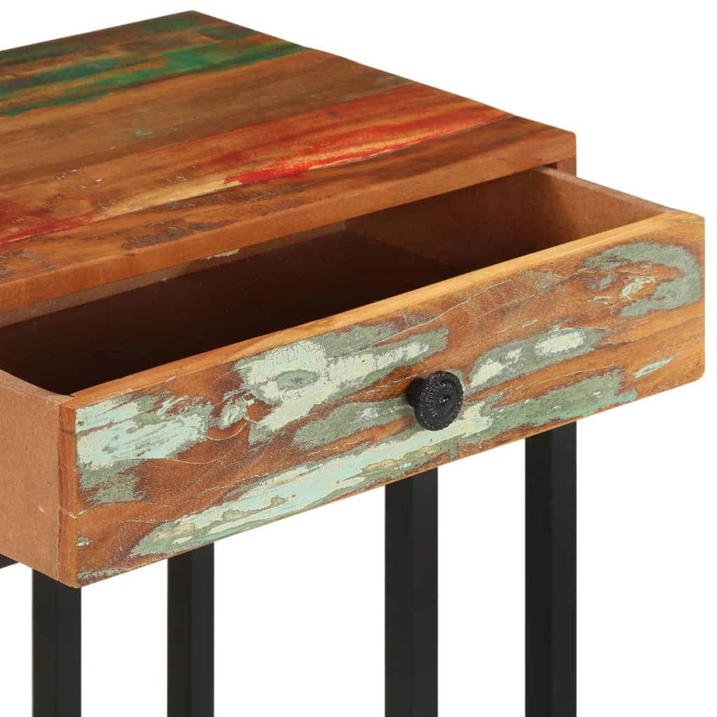 vidaXL U-Shaped Side Table 17.7"x11.8"x24" Solid Reclaimed Wood