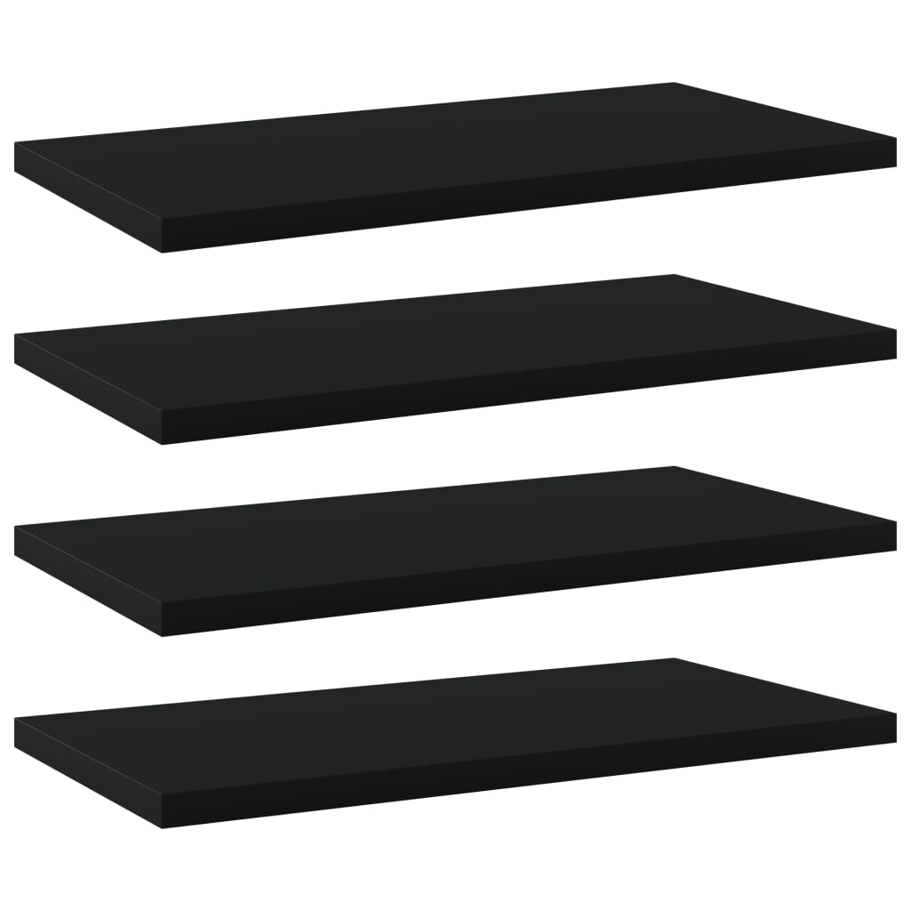 vidaXL Bookshelf Boards 4 pcs Black 15.7"x7.9"x0.6" Engineered Wood