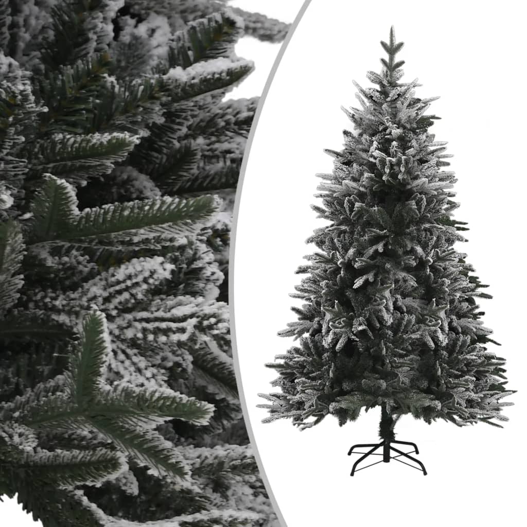 vidaXL Artificial Pre-lit Christmas Tree with Flocked Snow 94.5" PVC&PE