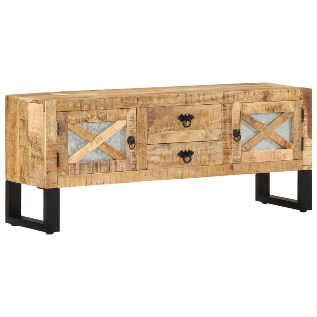 vidaXL TV Stand 43.3"x11.8"x17.7" Rough Mango Wood