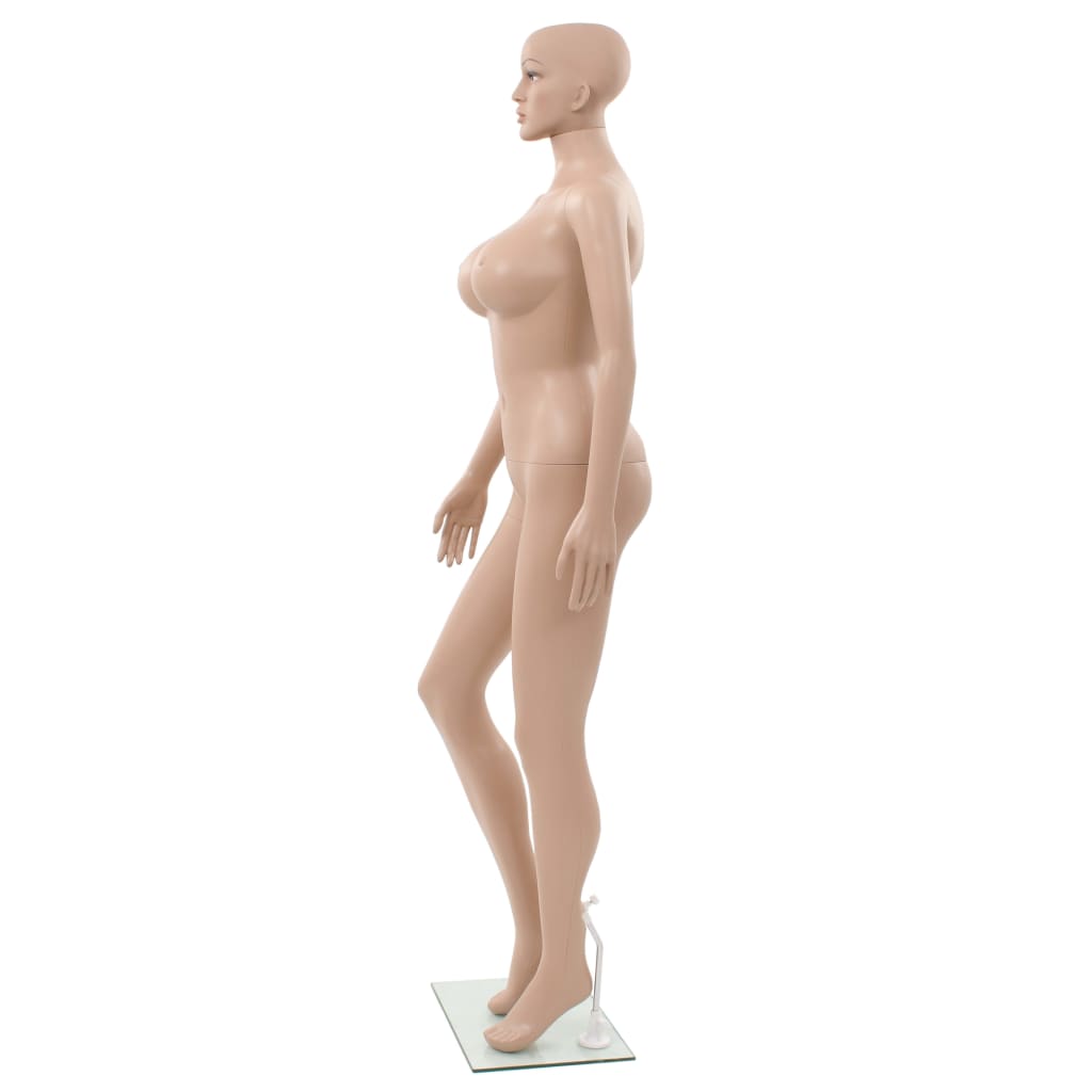 vidaXL Sexy Female Mannequin with Glass Base Beige 70.9"