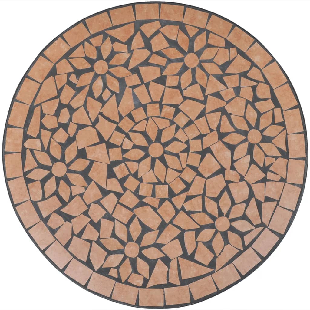 vidaXL 3 Piece Bistro Set Ceramic Tile Terracotta
