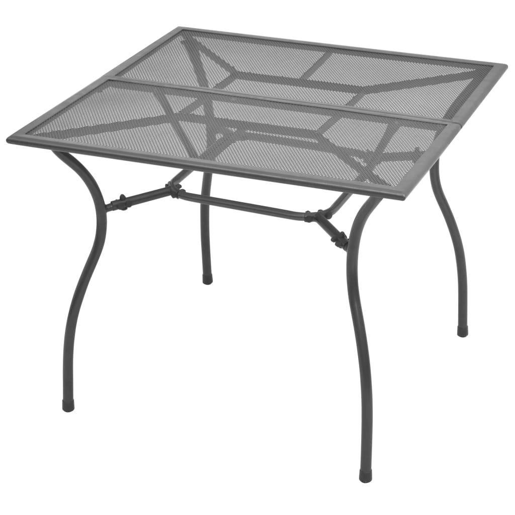 vidaXL 5 Piece Patio Dining Set with Folding Chairs Steel Anthracite