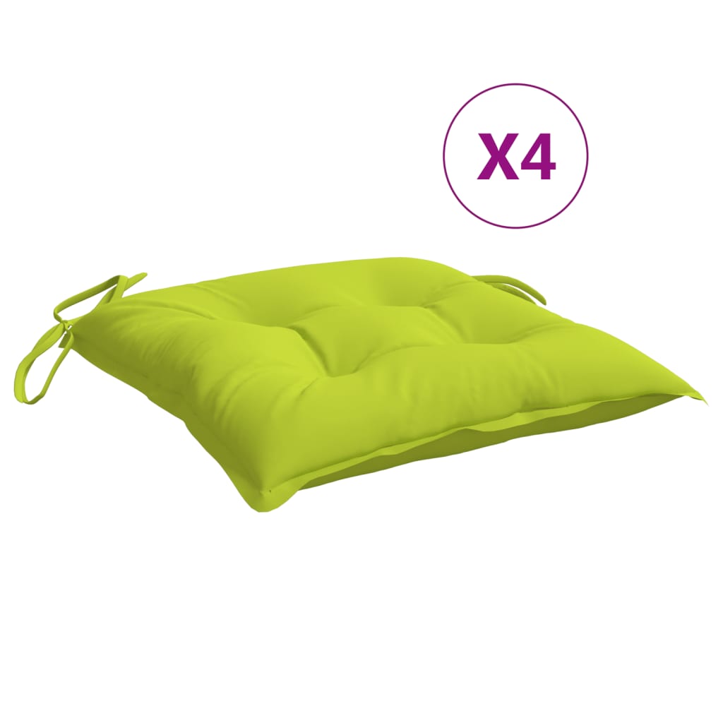 vidaXL Chair Cushions 4 pcs Bright Green 19.7"x19.7"x2.8" Oxford Fabric
