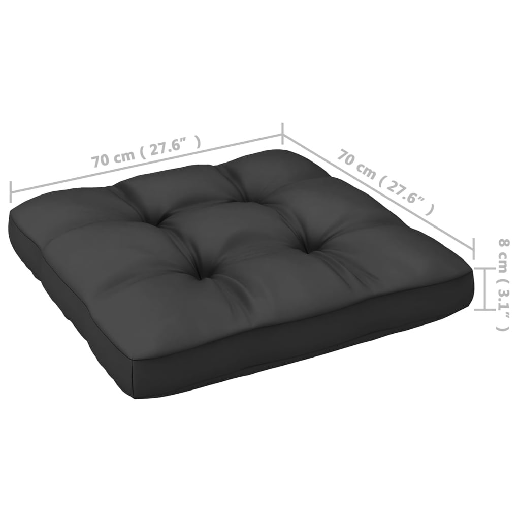 vidaXL Patio Middle Sofa with Anthracite Cushions Solid Pinewood