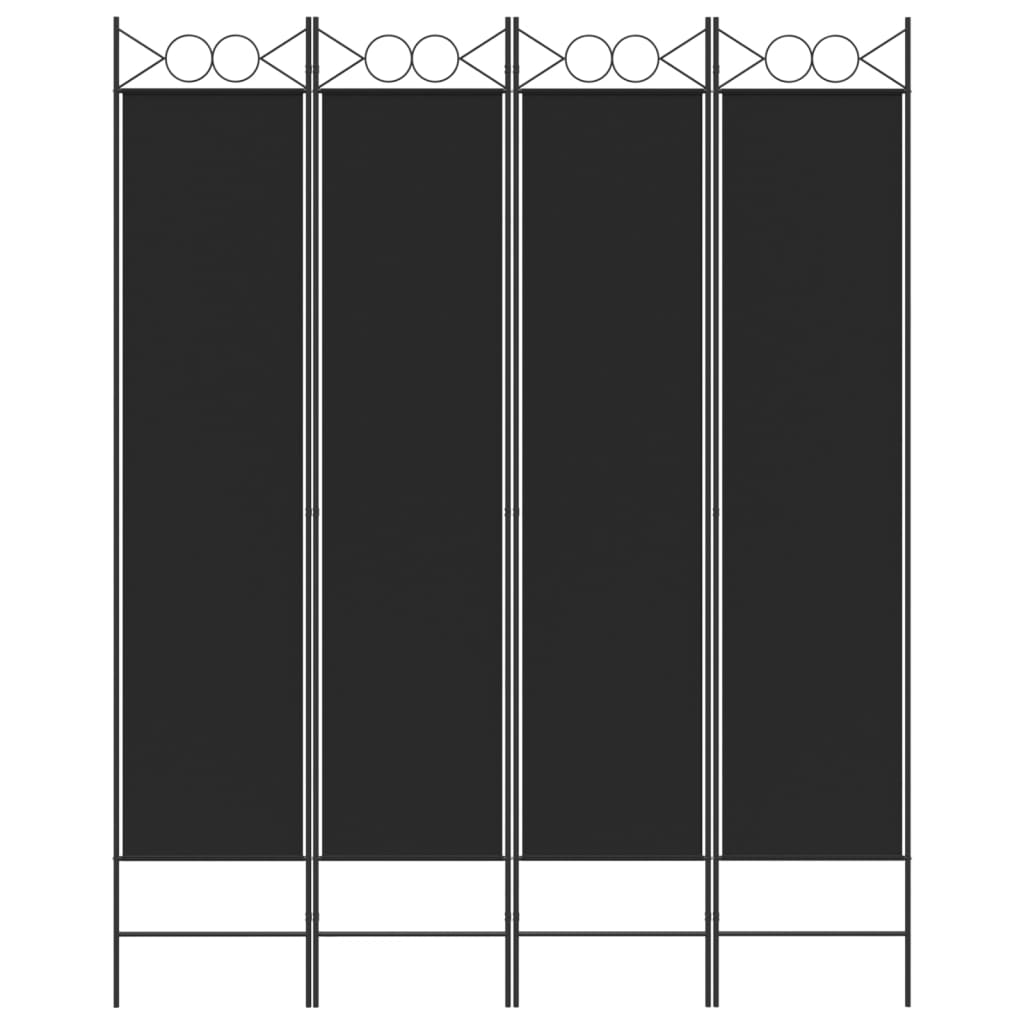 vidaXL 4-Panel Room Divider Black 63"x78.7" Fabric