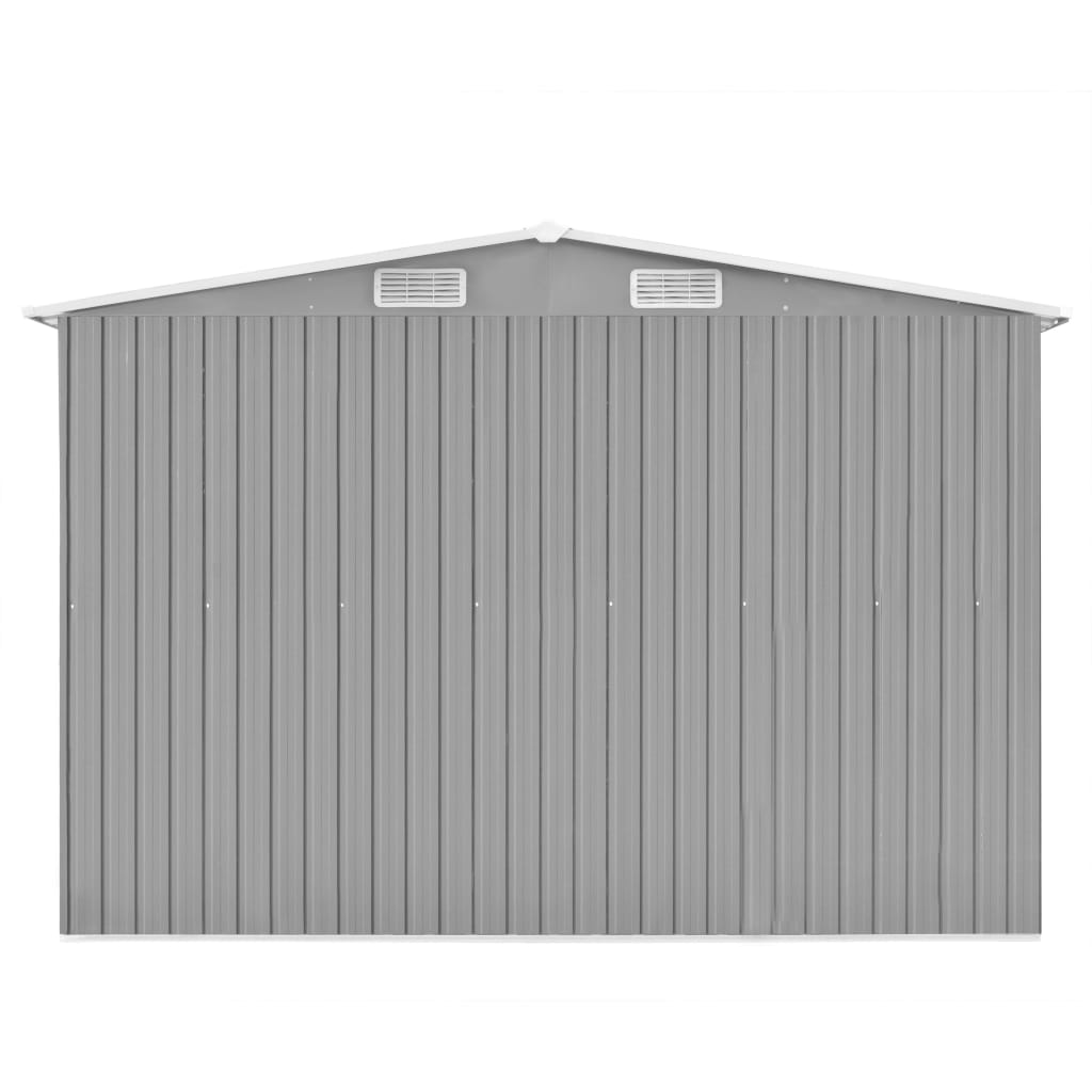 vidaXL Garden Shed 101.2"x154.3"x71.3" Metal Gray