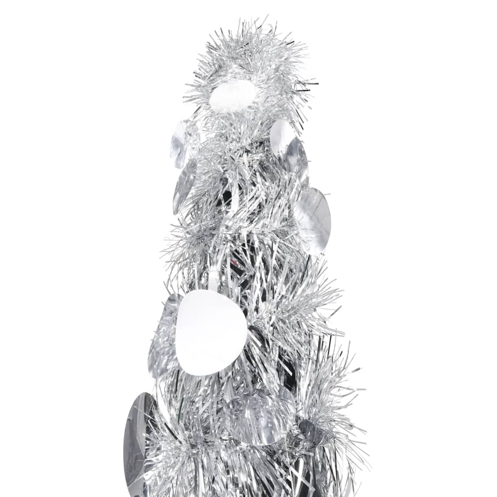 vidaXL Pop-up Artificial Christmas Tree Silver 4 ft PET