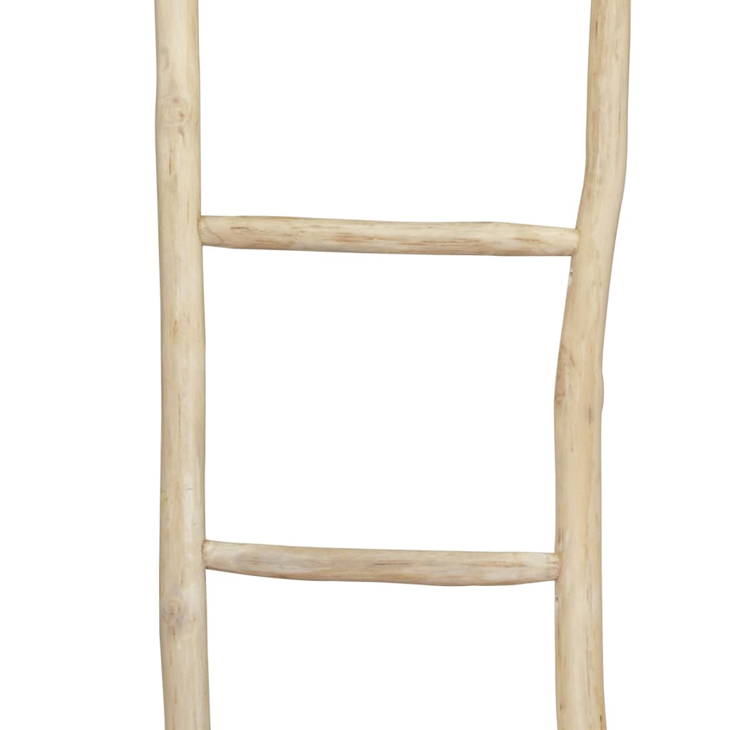 vidaXL Towel Ladder with 5 Rungs Teak 17.7"x59" Natural