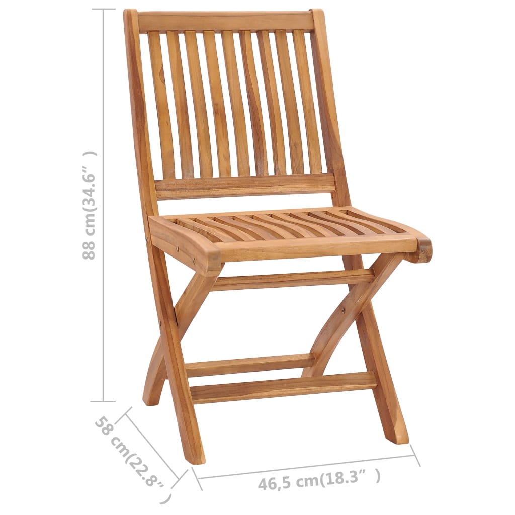 vidaXL Patio Chairs 2 pcs with Beige Cushions Solid Teak Wood