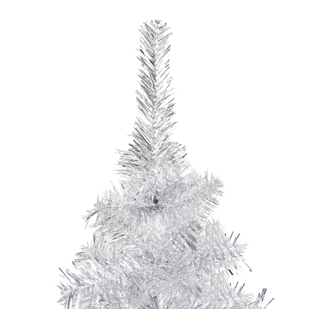 vidaXL Artificial Christmas Tree with LEDs&Ball Set Silver 82.7" PET