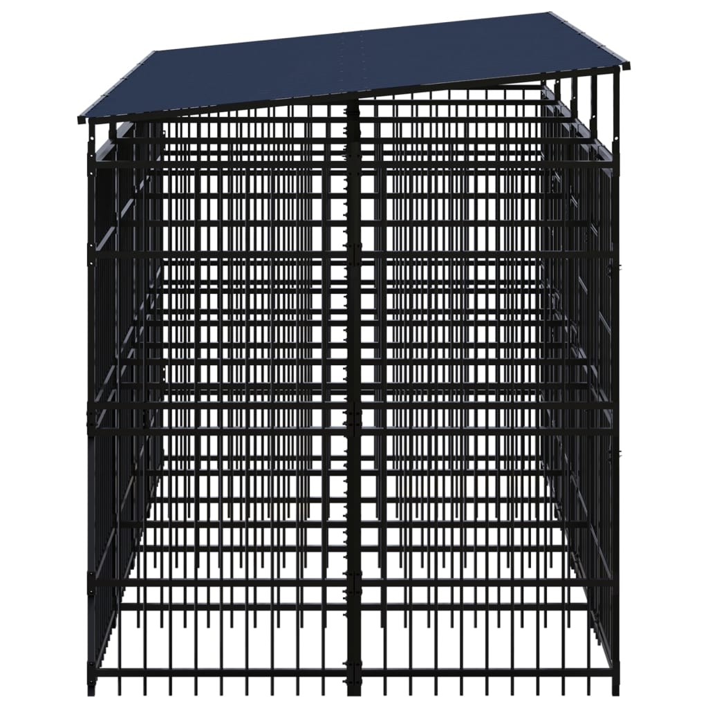 vidaXL Outdoor Dog Kennel with Roof Steel 79.3 ft²