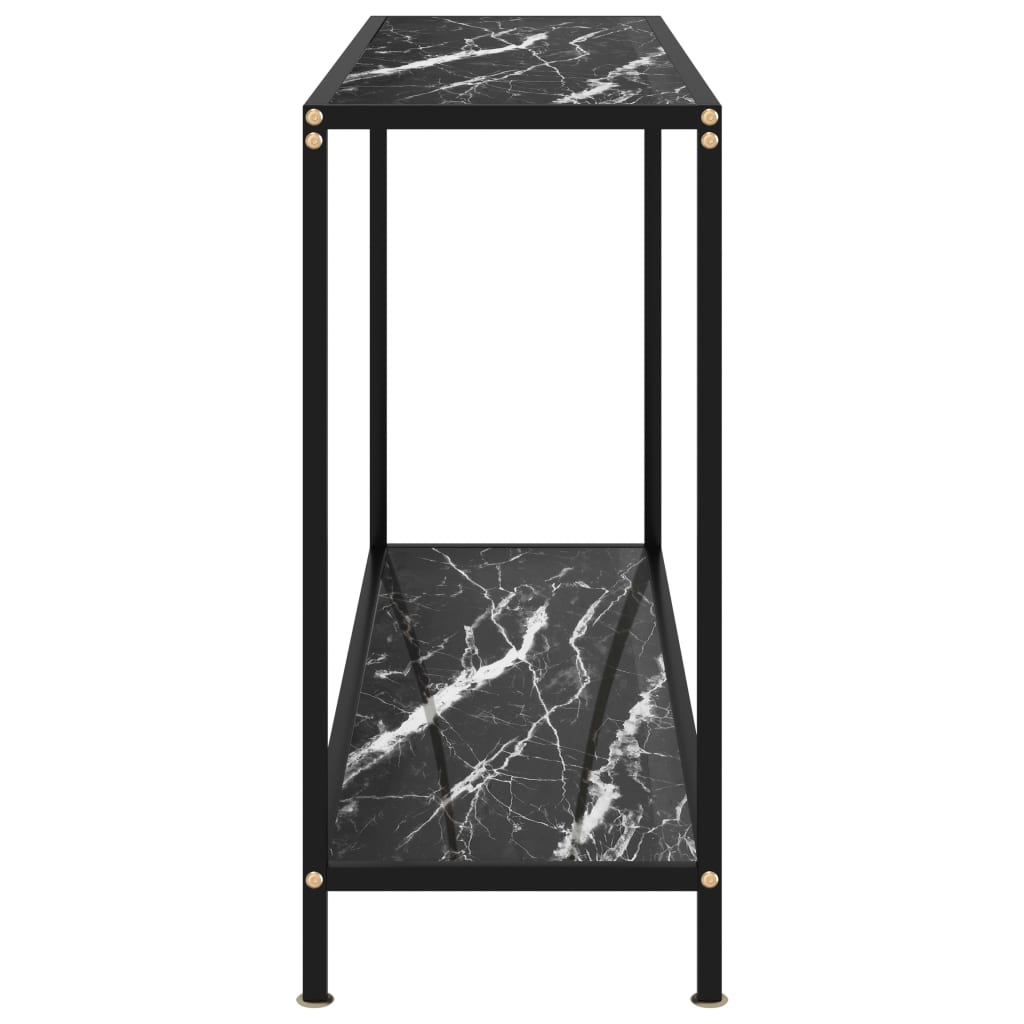 vidaXL Console Table Black 47.2"x13.8"x29.5" Tempered Glass