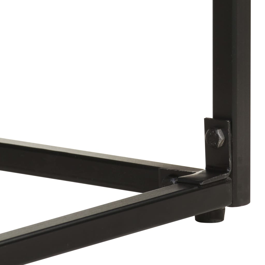 vidaXL Console Table Black 43.3"x13.8"x29.9" Solid Acacia and Mango Wood