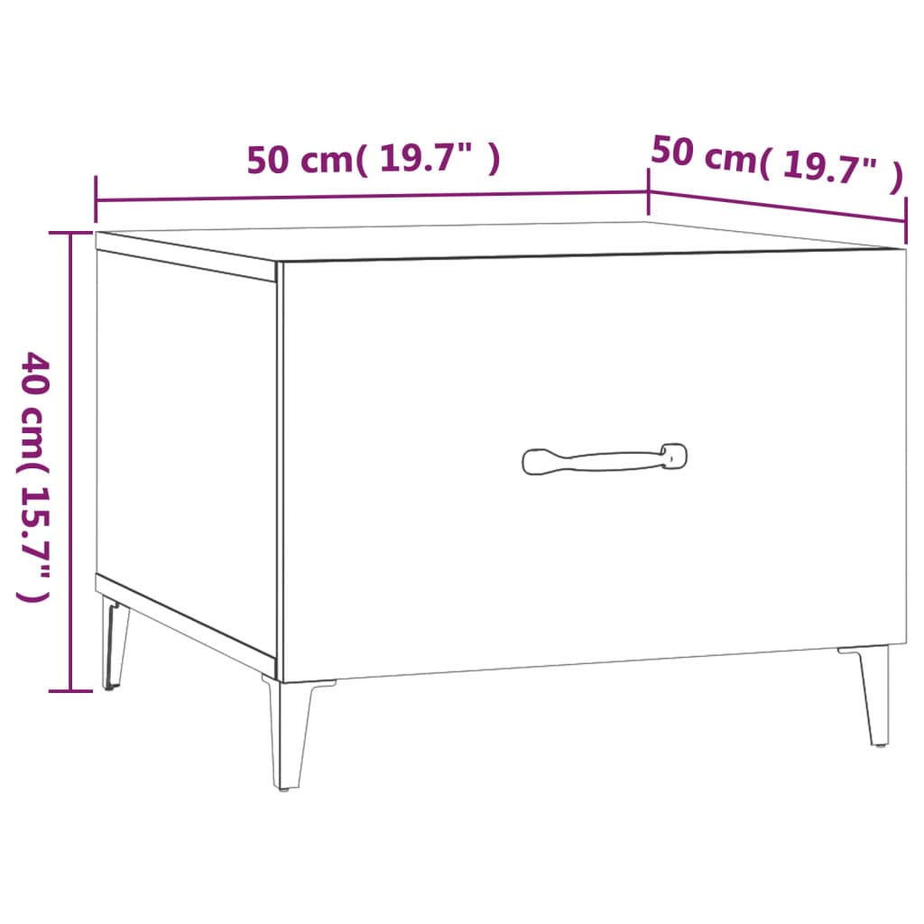 vidaXL Coffee Table with Metal Legs 2 pcs Concrete Gray 19.7"x19.7"x15.7"