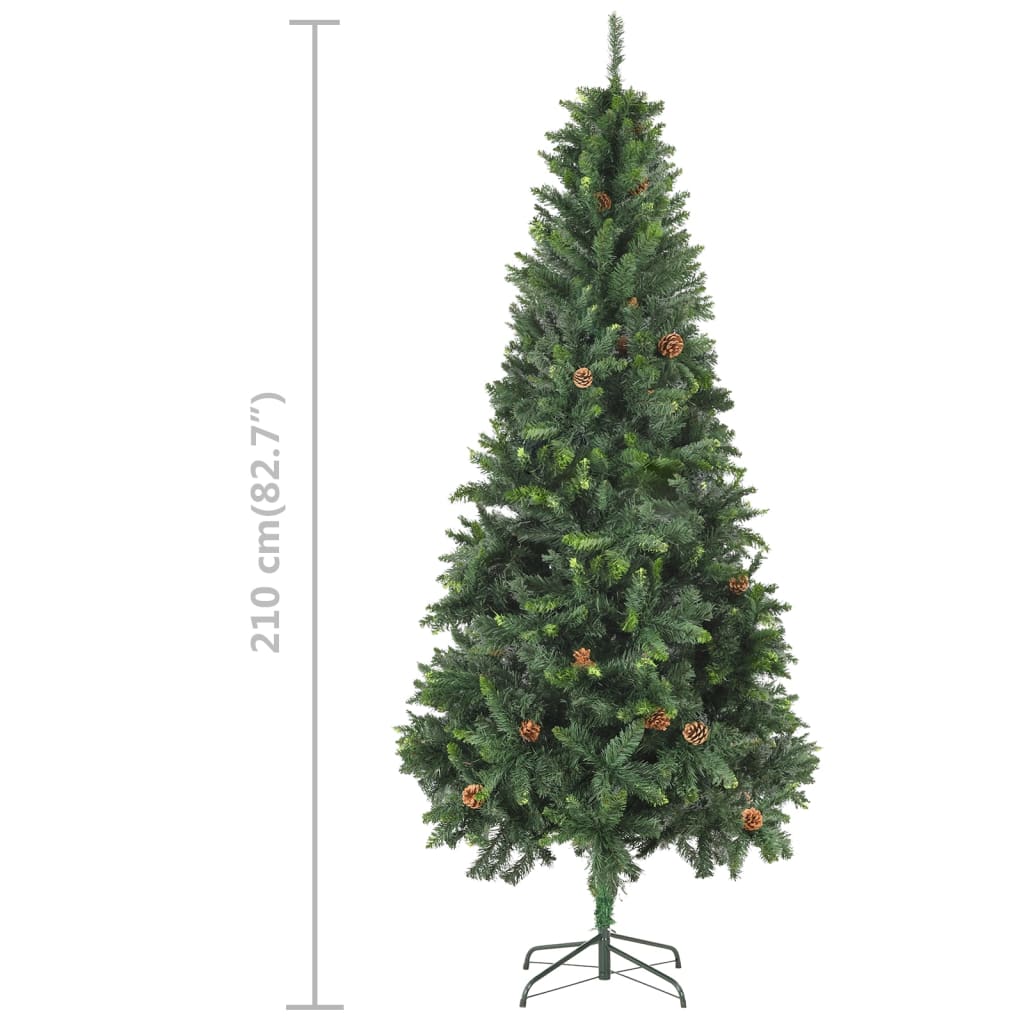 vidaXL Artificial Pre-lit Christmas Tree with Ball Set Pine Cones 82.7"