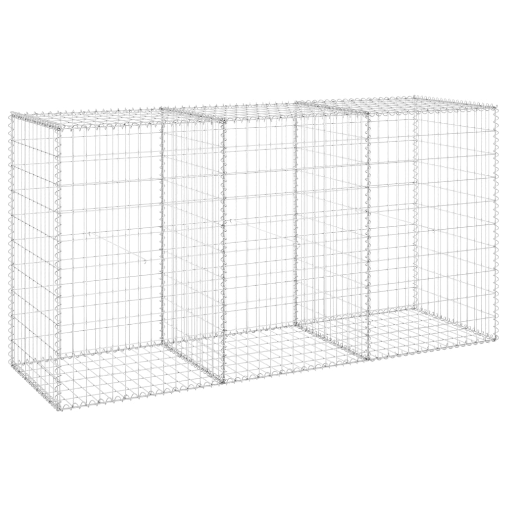 vidaXL Gabion Wall with Covers Galvanized Steel 78.7"x23.6"x39.4"