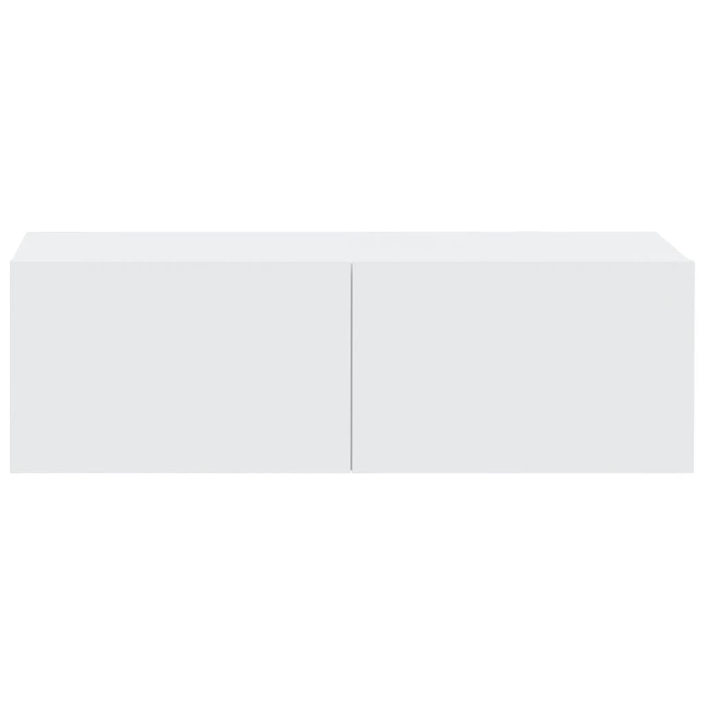 vidaXL Wall TV Stands 2 Pcs White 39.4"x11.8"x11.8" Engineered Wood
