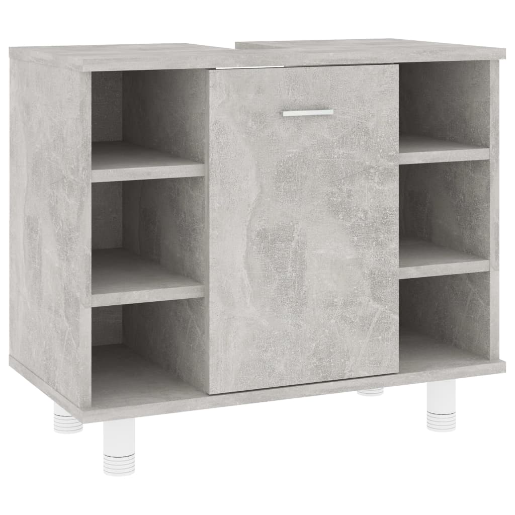 vidaXL 3 Piece Bathroom Furniture Set Concrete Gray Engineered Wood
