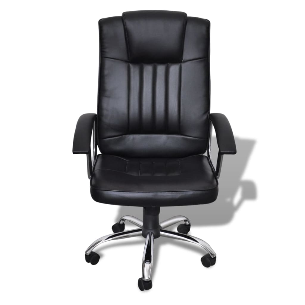 Luxury Office Chair Height Adjustable Swivel Seat Black