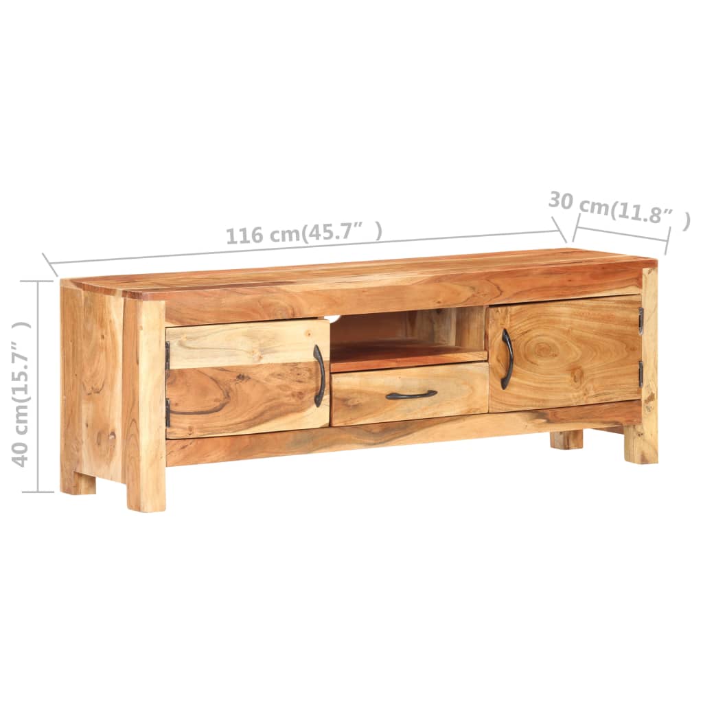 vidaXL TV Cabinet 45.7"x11.8"x15.7" Solid Acacia Wood
