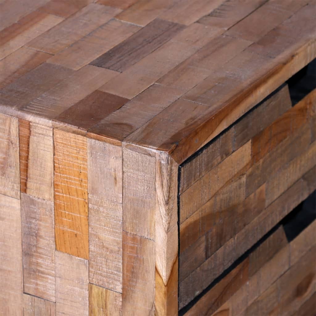 vidaXL Side Cabinet with 2 Drawers Reclaimed Teak Wood