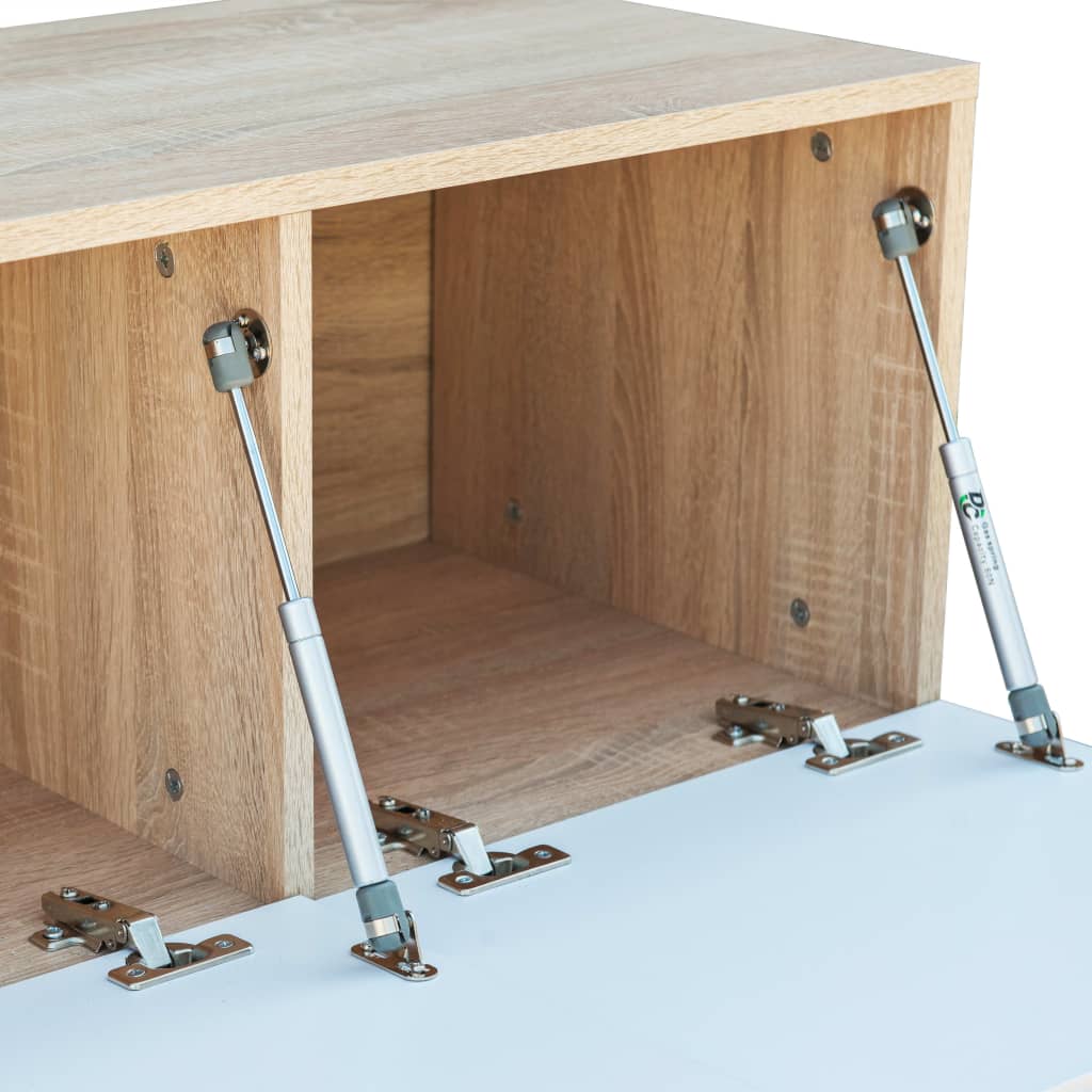 vidaXL TV Cabinets 2 pcs Engineered Wood 47.2"x15.7"x13.4" High Gloss White Oak
