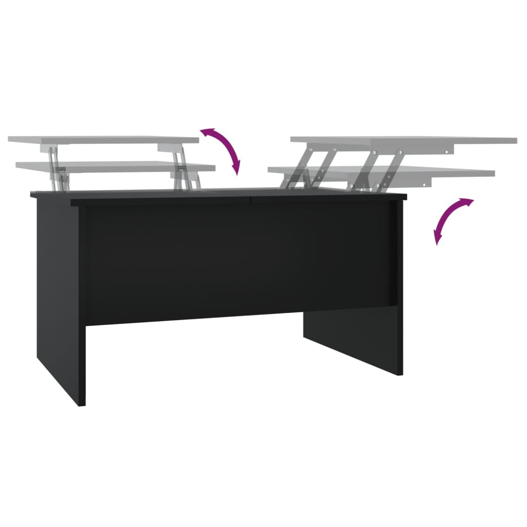 vidaXL Coffee Table Black 31.5"x19.7"x16.7" Engineered Wood