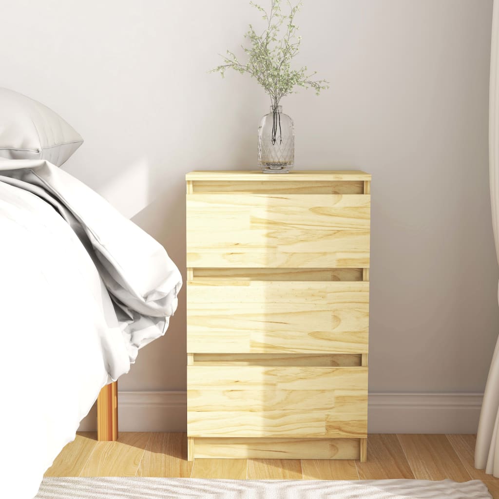 vidaXL Bedside Cabinet 15.7"x11.6"x25.2" Solid Wood Pine