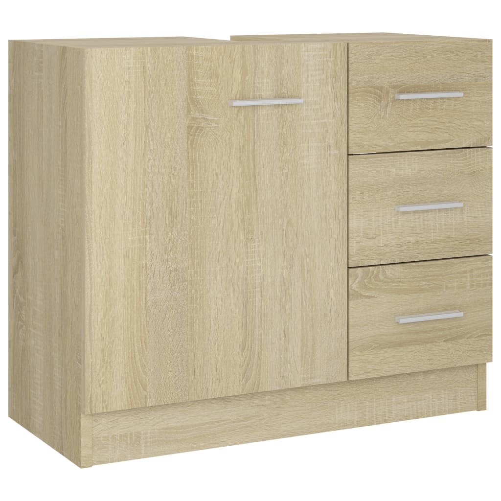 vidaXL Sink Cabinet Sonoma Oak 24.8"x11.8"x21.3" Engineered Wood