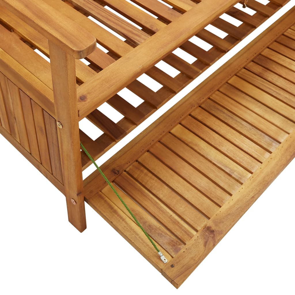 vidaXL Patio Storage Bench 66.9" Solid Acacia Wood