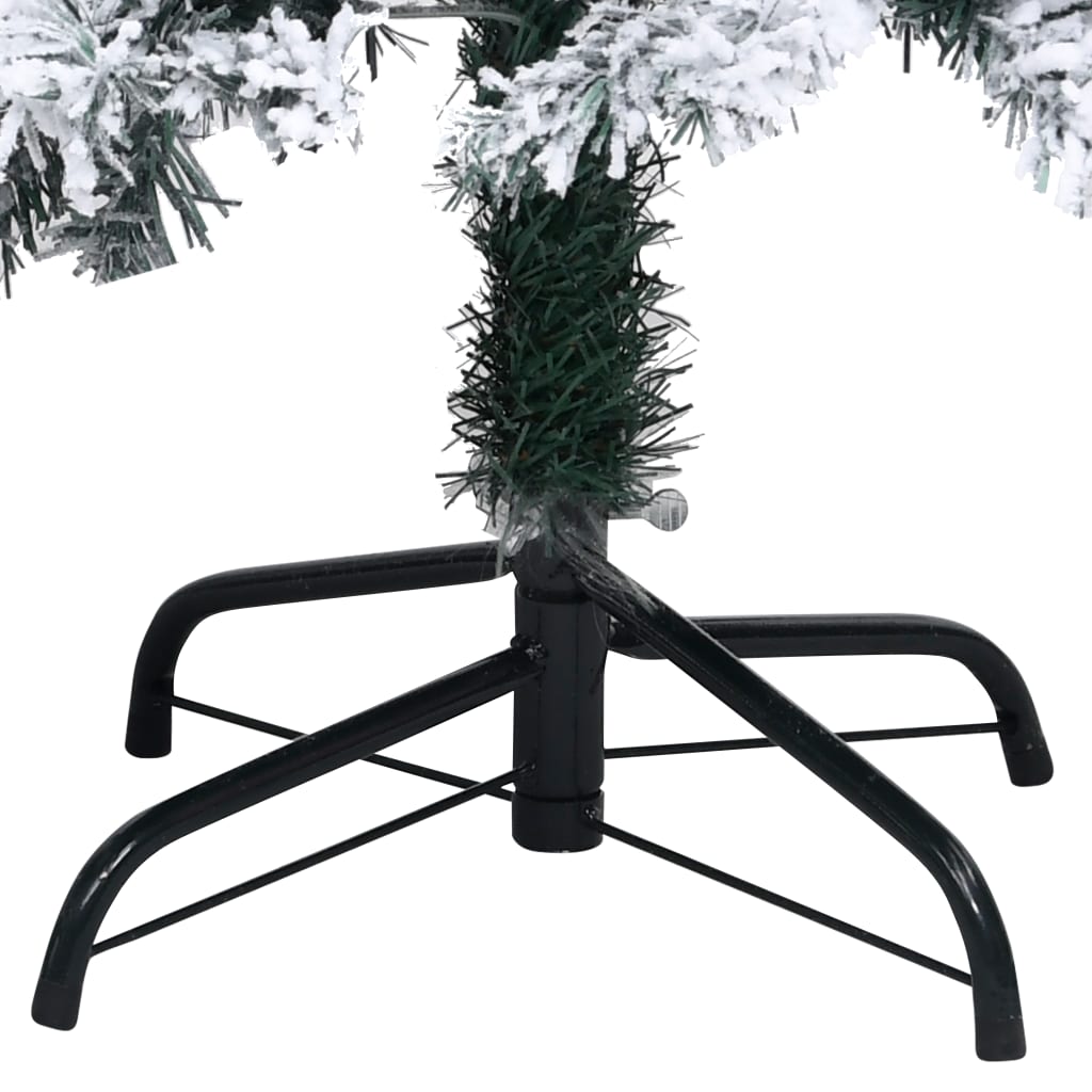 vidaXL Artificial Christmas Tree with Flocked Snow Green 59.1" PVC