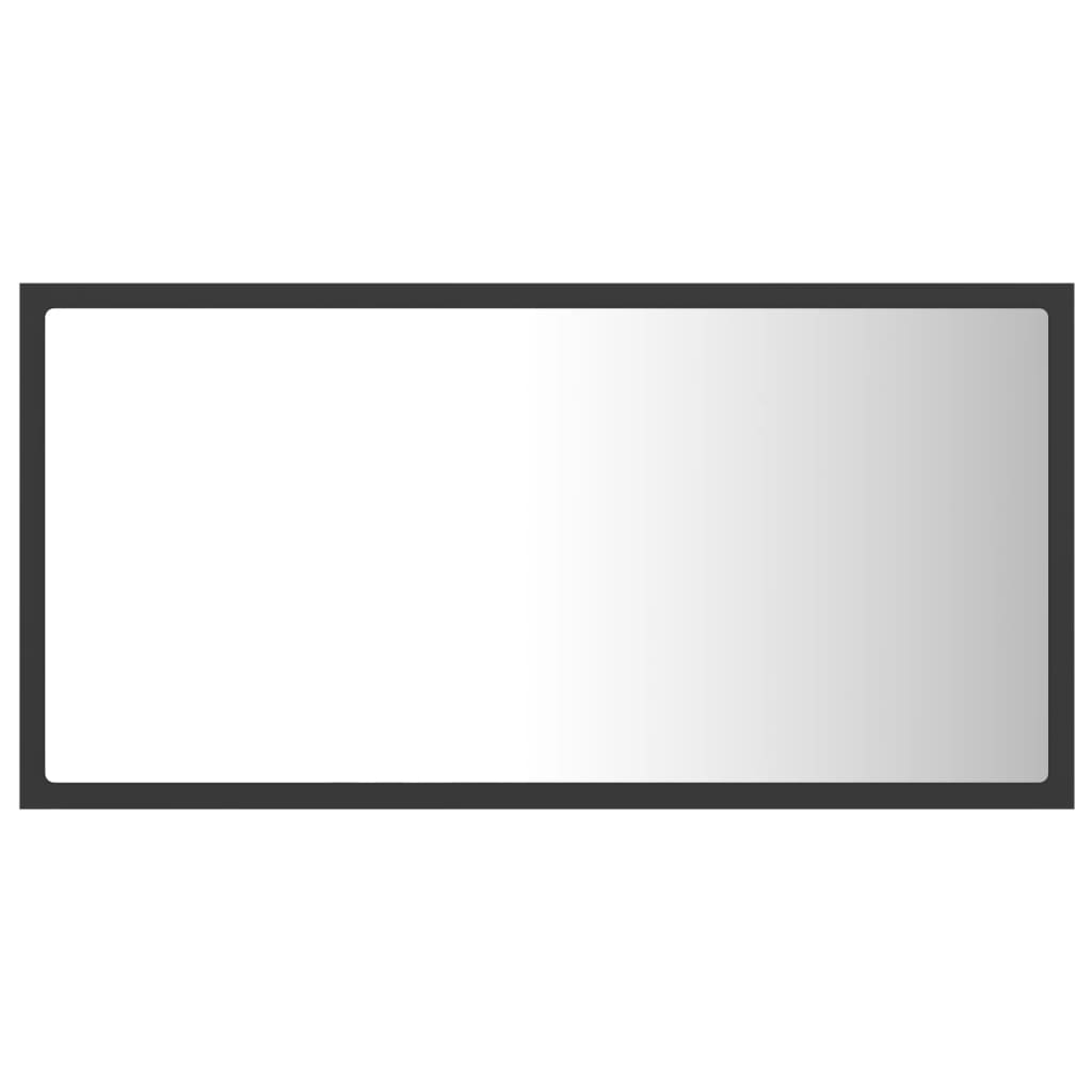 vidaXL LED Bathroom Mirror Gray 31.5"x3.3"x14.6" Acrylic