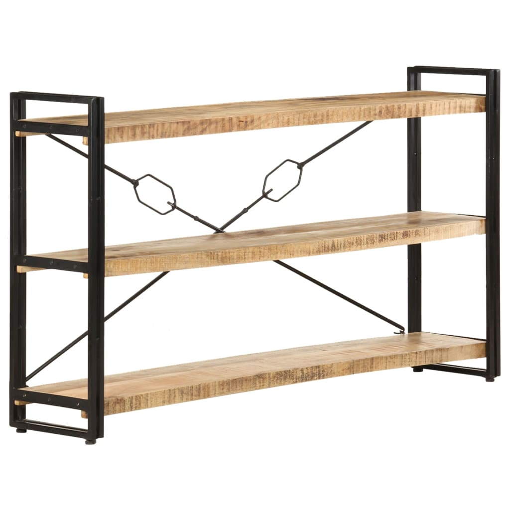 vidaXL 3-Tier Bookcase 55.1"x11.8"x31.5" Solid Mango Wood