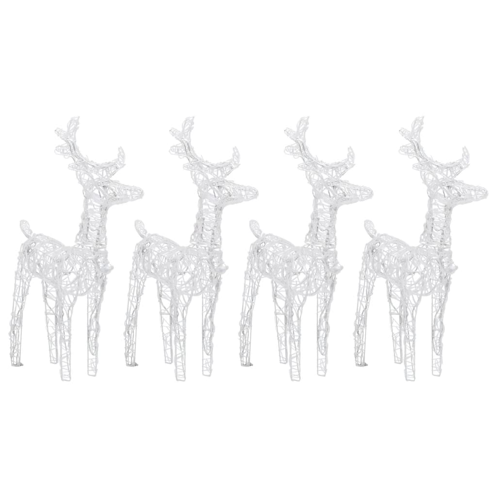 vidaXL Christmas Reindeers 4 pcs Blue 160 LEDs Acrylic