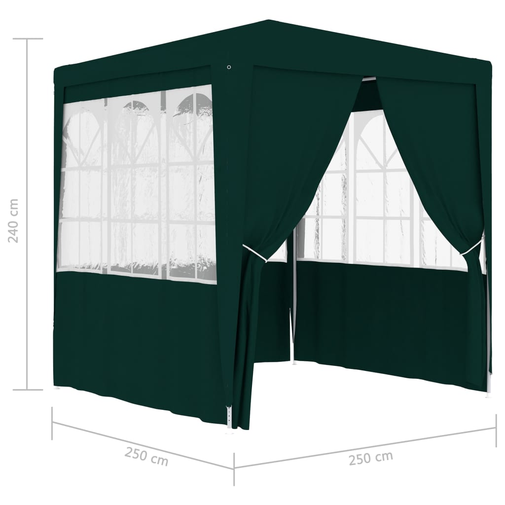 vidaXL Professional Party Tent with Side Walls 8.2'x8.2' Green 0.3 oz/ft²