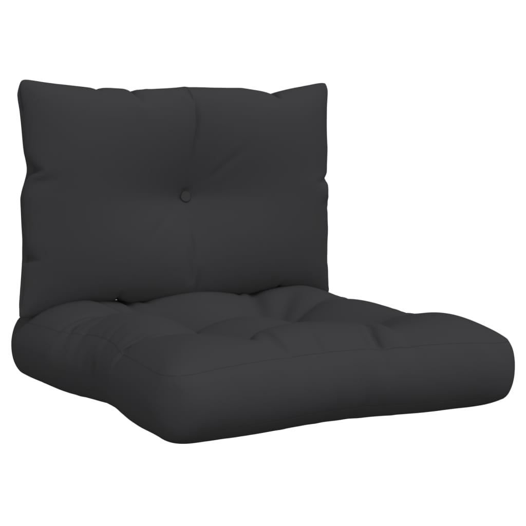 vidaXL Pallet Sofa Cushions 2 pcs Black Fabric