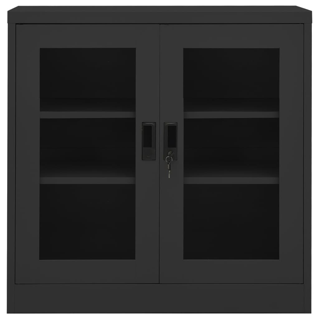 vidaXL Office Cabinet Anthracite 35.4"x15.7"x35.4" Steel