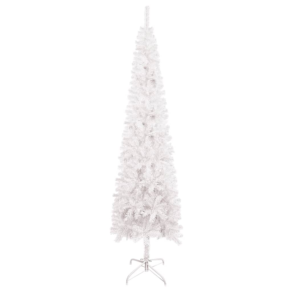 vidaXL Slim Christmas Tree White 6 ft