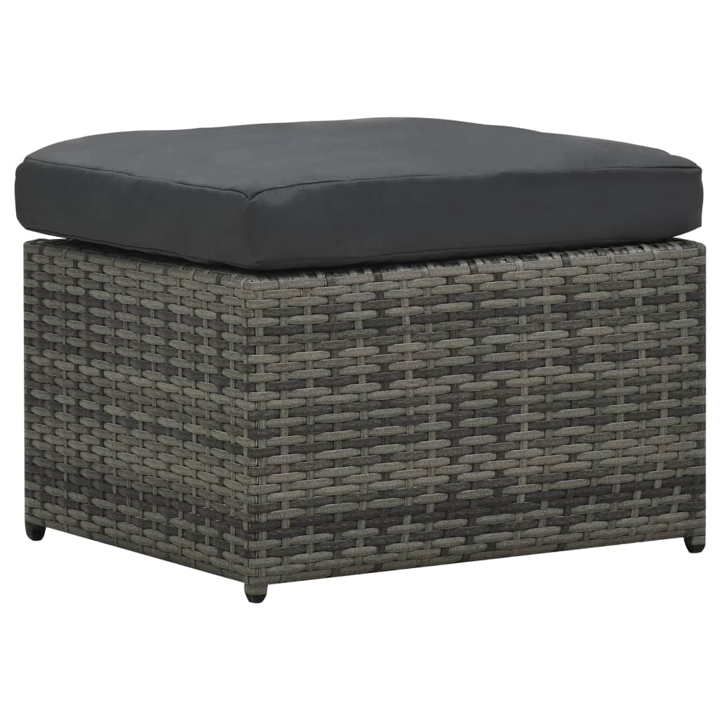 vidaXL 4 Piece Patio Lounge Set with Cushions Poly Rattan Anthracite