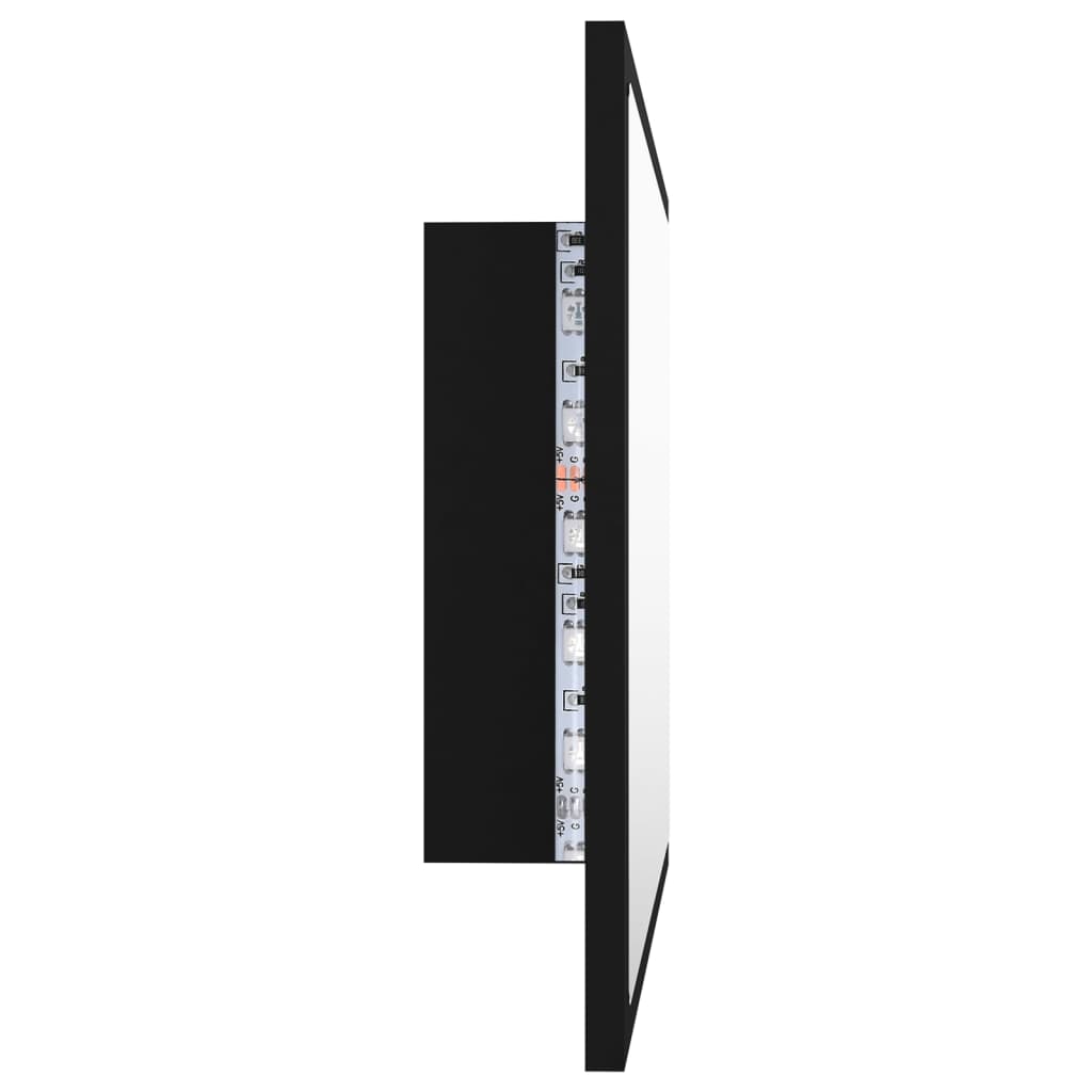 vidaXL LED Bathroom Mirror Black 23.6"x3.3"x14.6" Acrylic