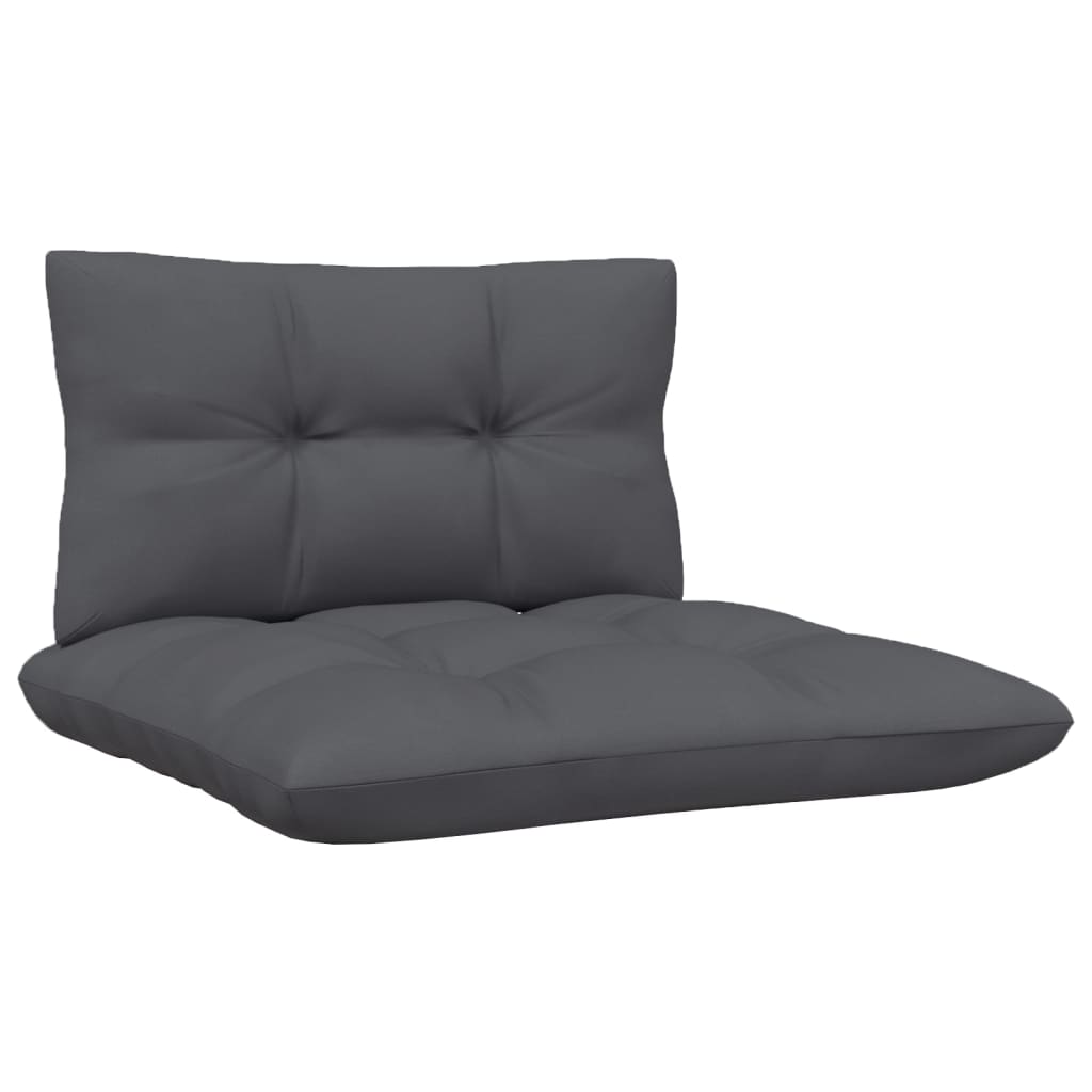 vidaXL 2-Seater Patio Sofa with Anthracite Cushions Solid Pinewood