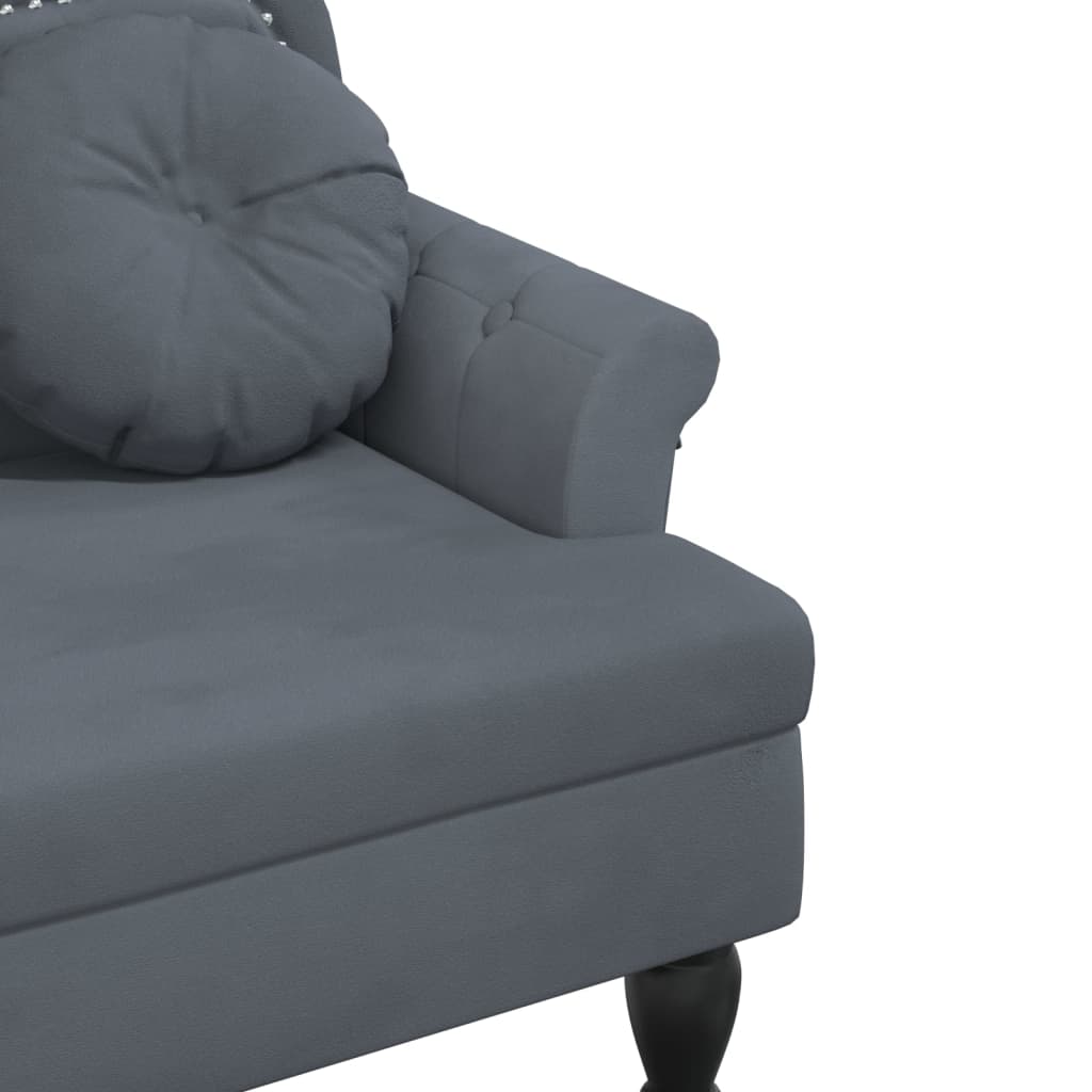 vidaXL Bench with Cushions Dark Gray 47.4"x25.6"x29.5" Velvet
